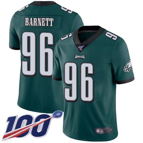Men Philadelphia Eagles #96 Derek Barnett Midnight Green Team Color Vapor Untouchable NFL Jersey Limited 100th->philadelphia eagles->NFL Jersey